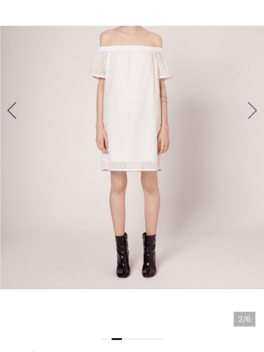 rag & bone White Off-Shoulder Eyelet Shift Dress